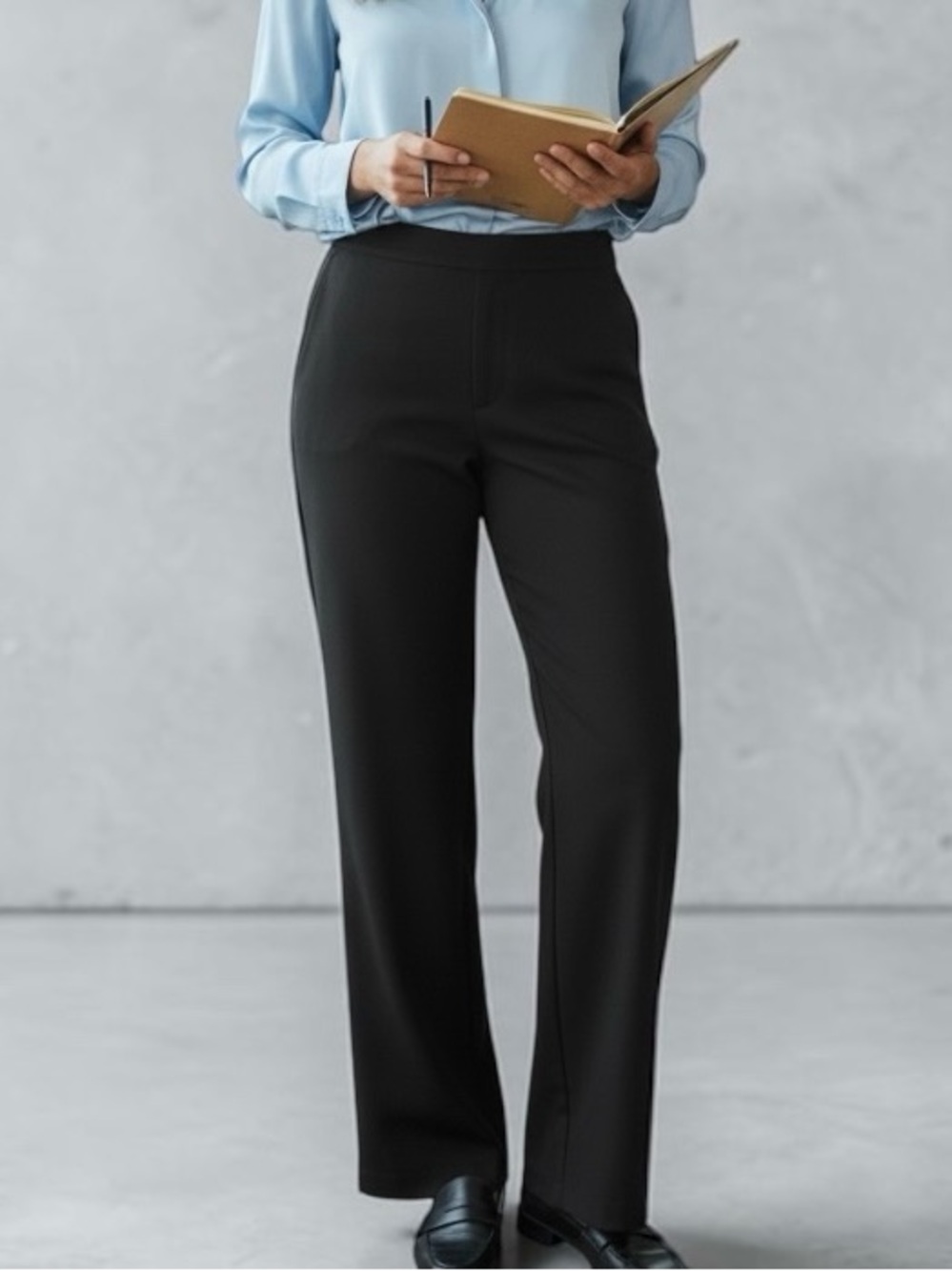 Lafayette 148 Classic Black Straight-Leg Women's Dress Pants